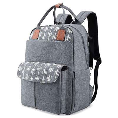 Amazon hot sale large capacity baby Diaper bag with changing mat