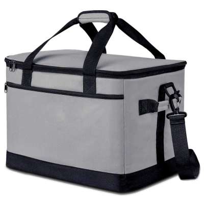 40 cans Large Cooler Lunch Bag Collapsible and Insulated Lunch Box Leakproof Cooler Bag (Grey)