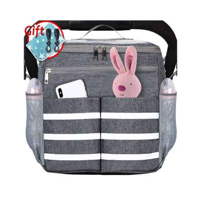 Insulated Bottle Holder Baby Stroller Organizer Bag  with Shoulder Strap