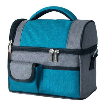 Waterproof portable double deck lunch bag thermal tote bag food carry cooler bag for work school